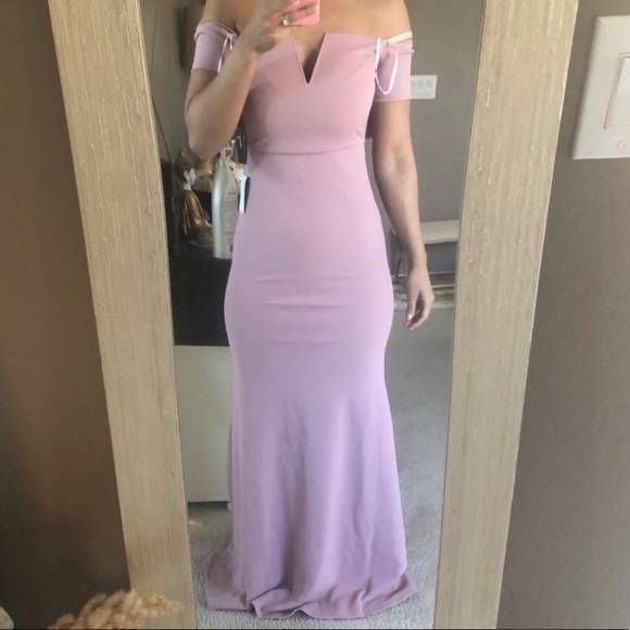 Lulus Lynne Mauve Off-the-Shoulder Maxi Dress - Picture 3 of 3